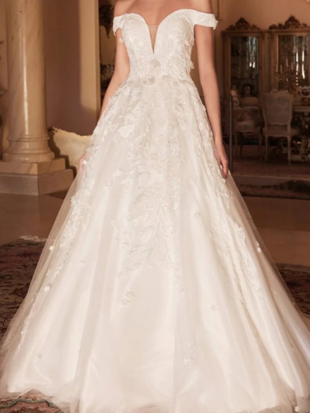 New Andrea & Leo Off the Shoulder Wedding Gown